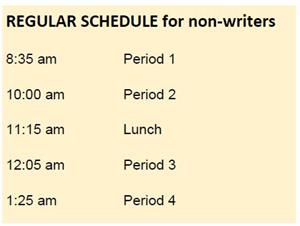 regular schedule